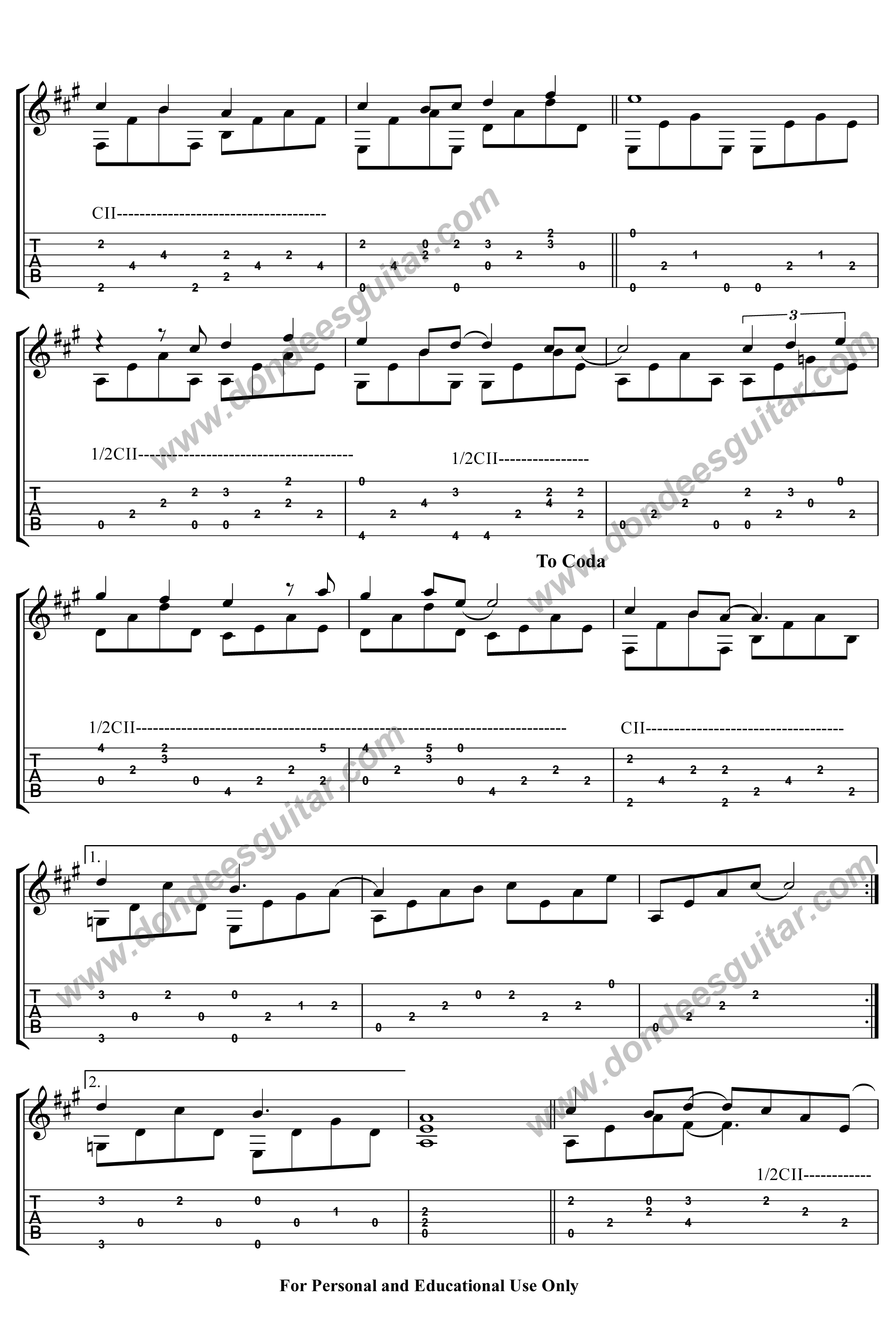 A Whole New World Fingerstyle Tabs Disney Alladin Dondee S Guitar