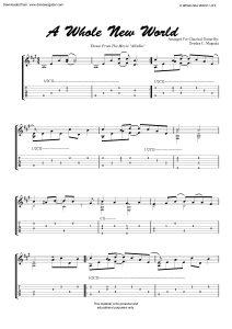 A Whole New World Fingerstyle Tabs Disney Alladin Dondee S Guitar