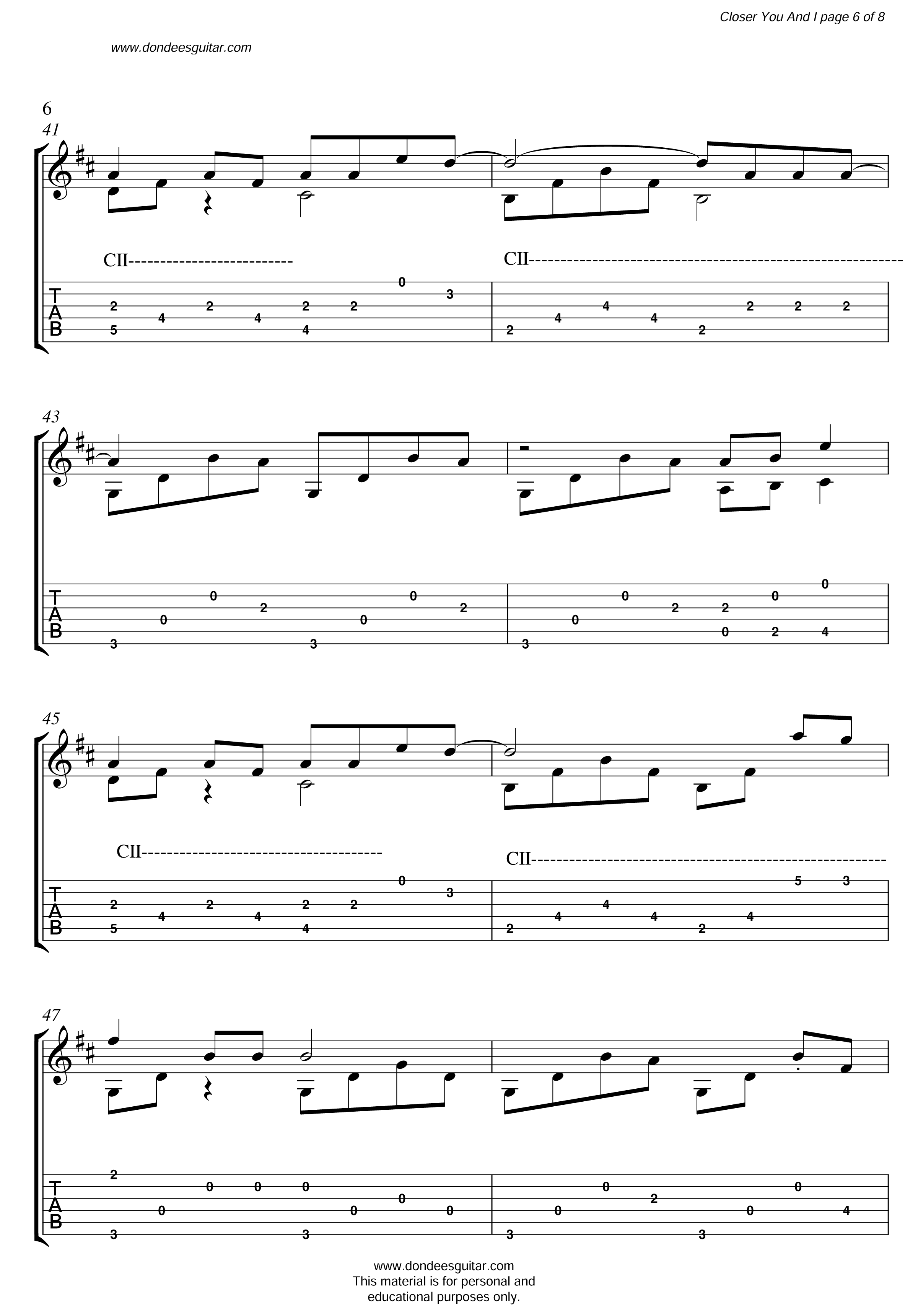 Closer You and I – Fingerstyle Guitar – 6