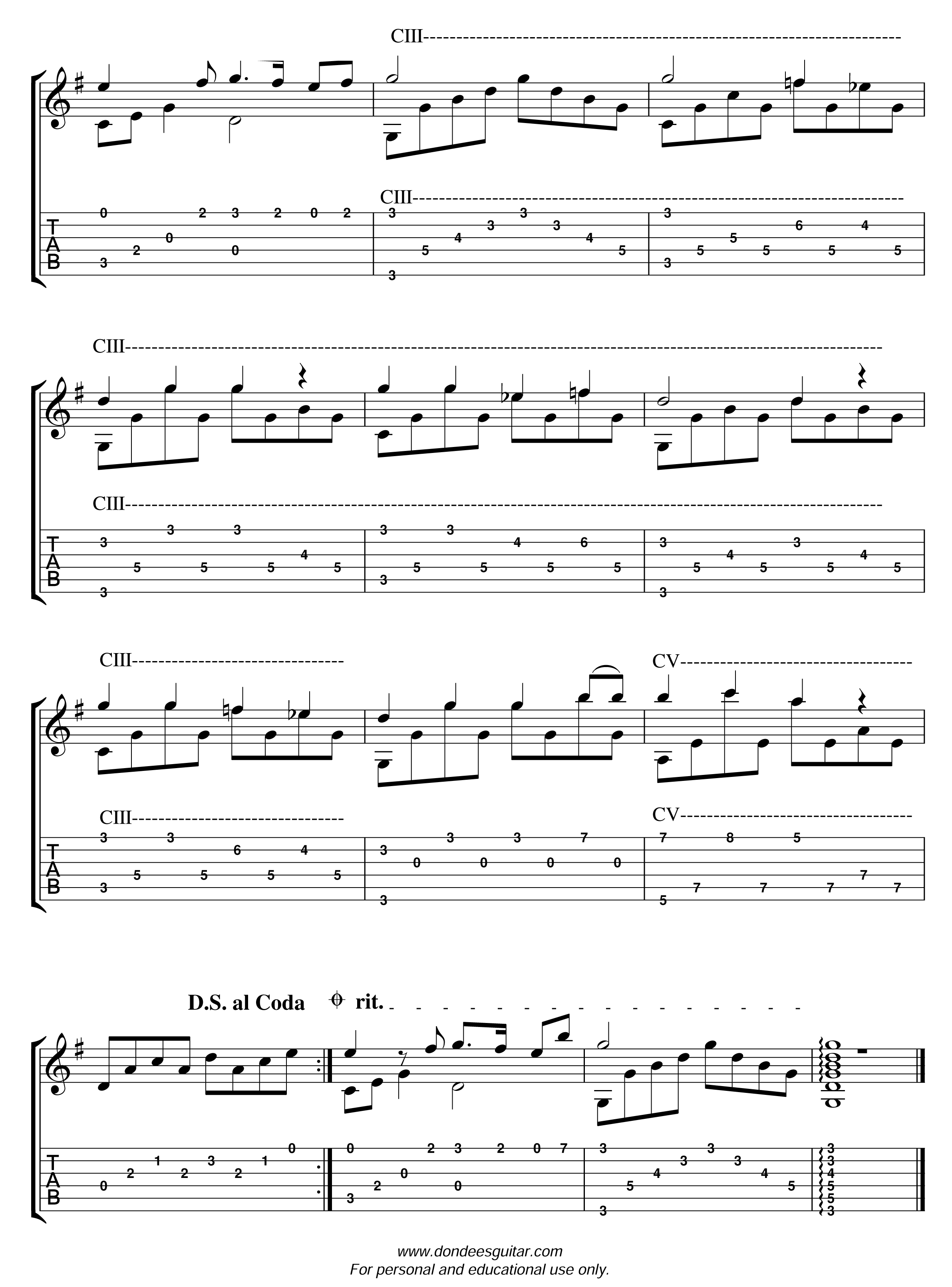 If-Classical Guitar-Notation and Tablature-4 If Nelson DelCastillo Fingerstyle Tabs