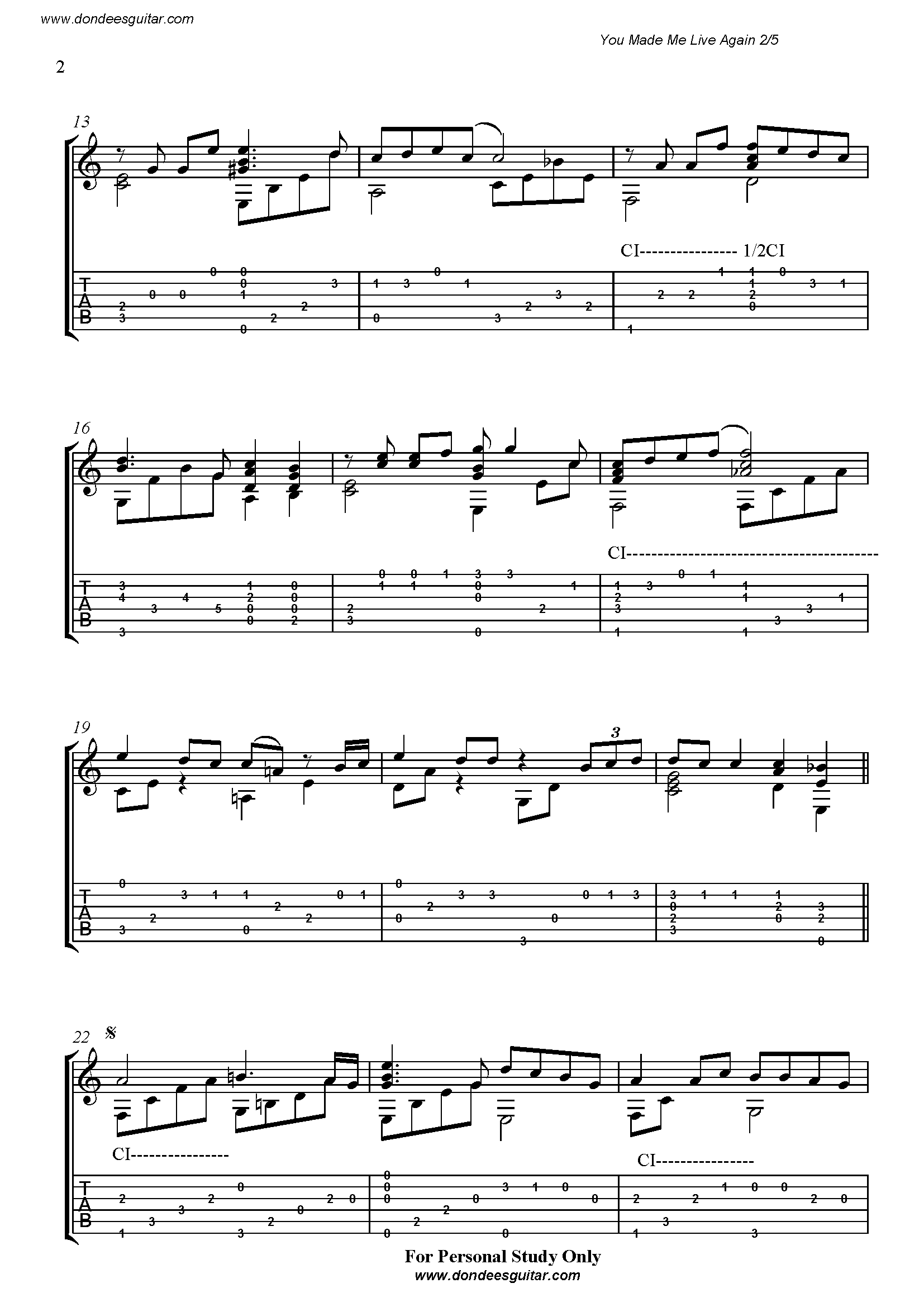 You Made Me Live Again Classical Guitar_Page_2 You Made Me Live Again Fingerstyle Guitar