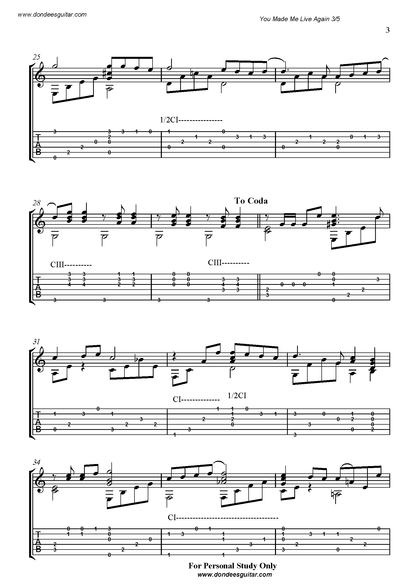 You Made Me Live Again Classical Guitar_Page_3 You Made Me Live Again Fingerstyle Guitar