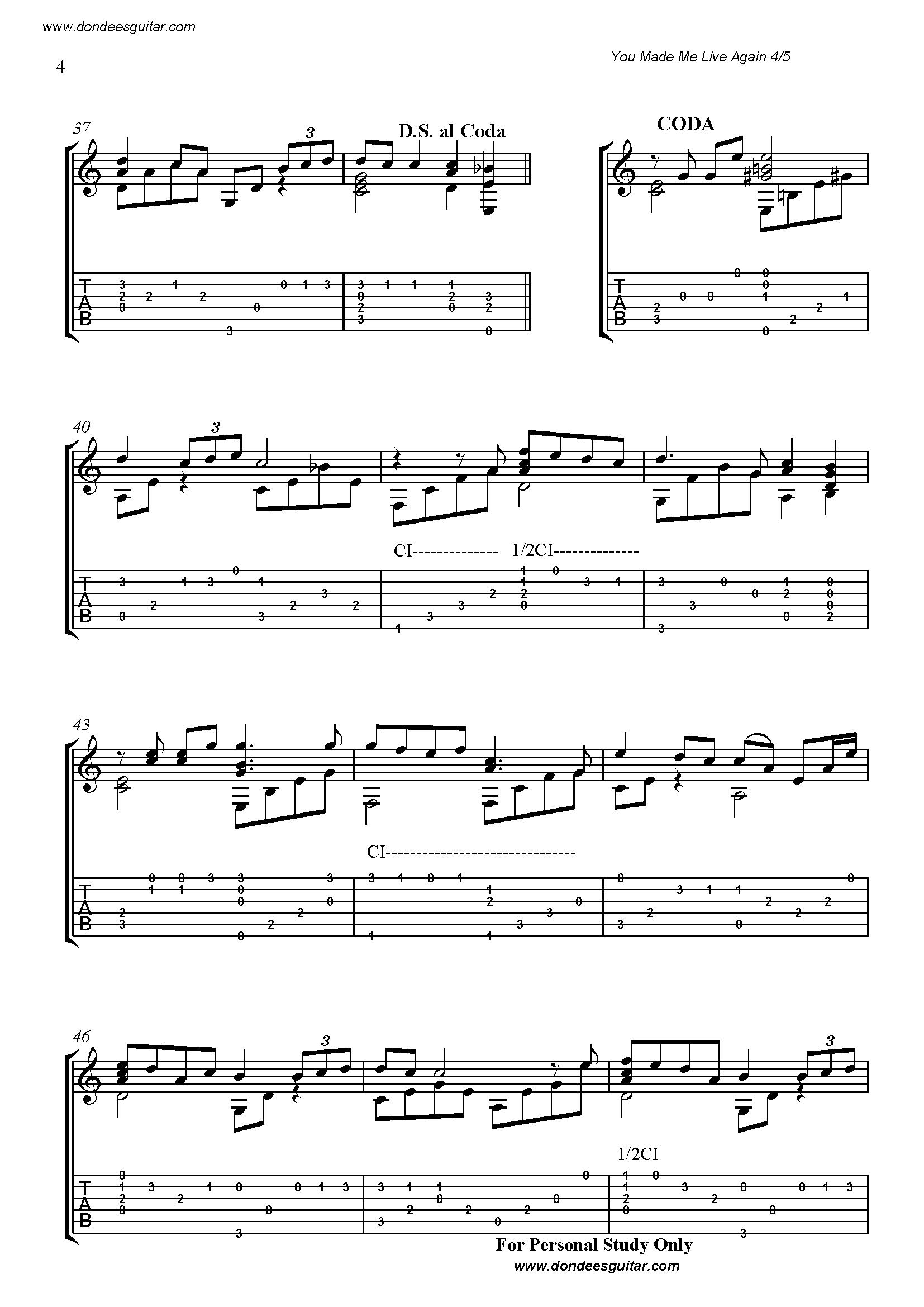 You Made Me Live Again Classical Guitar_Page_4 You Made Me Live Again Fingerstyle Guitar
