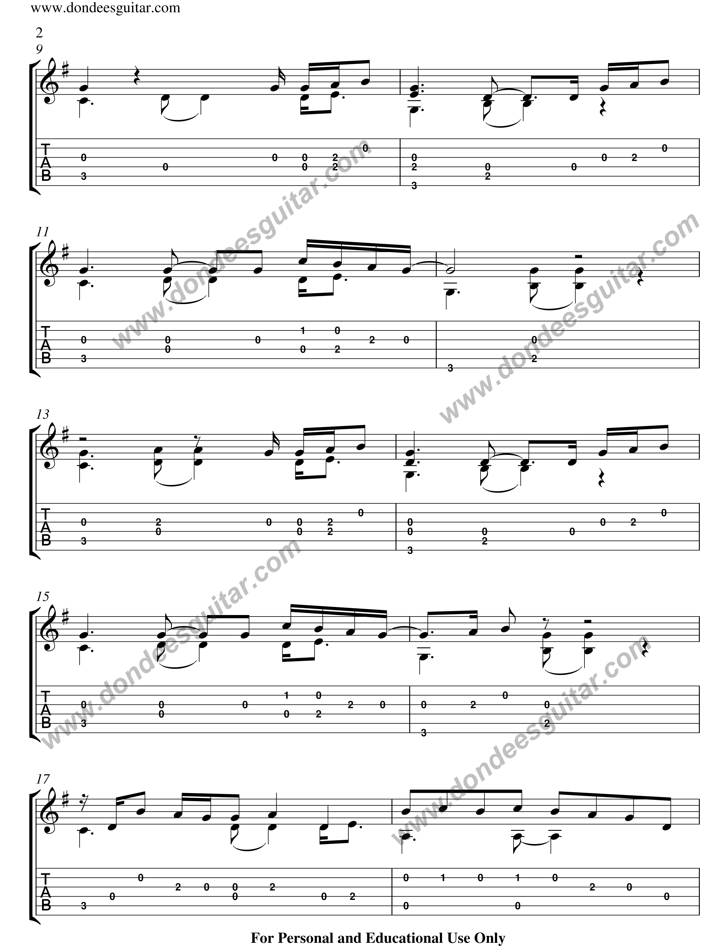 Thinking Out Loud Fingerstyle Tabs