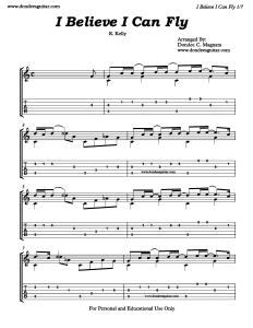 I Believe I Can Fly Fingerstyle Tabs