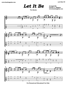 Let It Be Fingerstyle Tabs