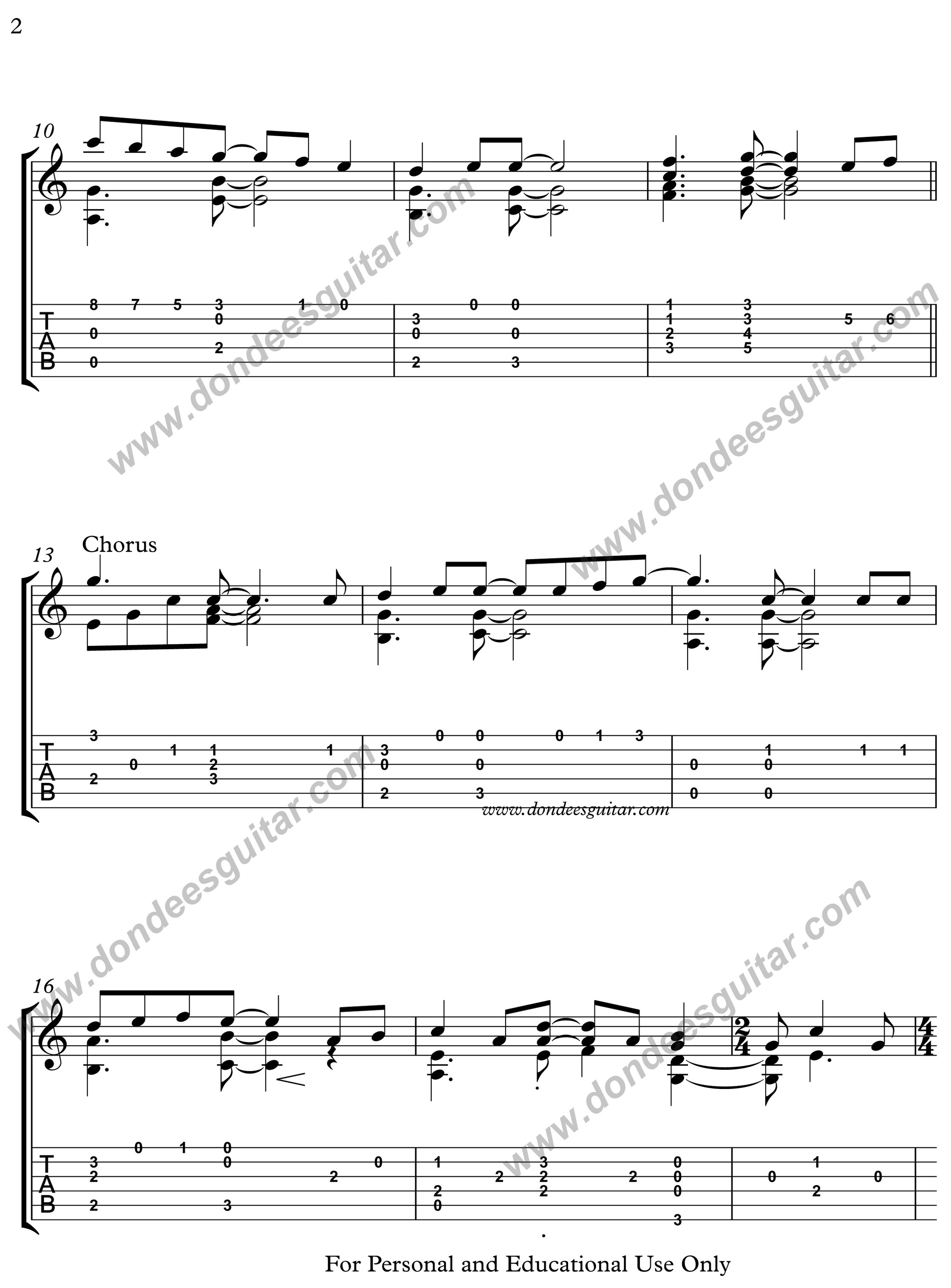 Dreaming Of You Fingerstyle Tabs