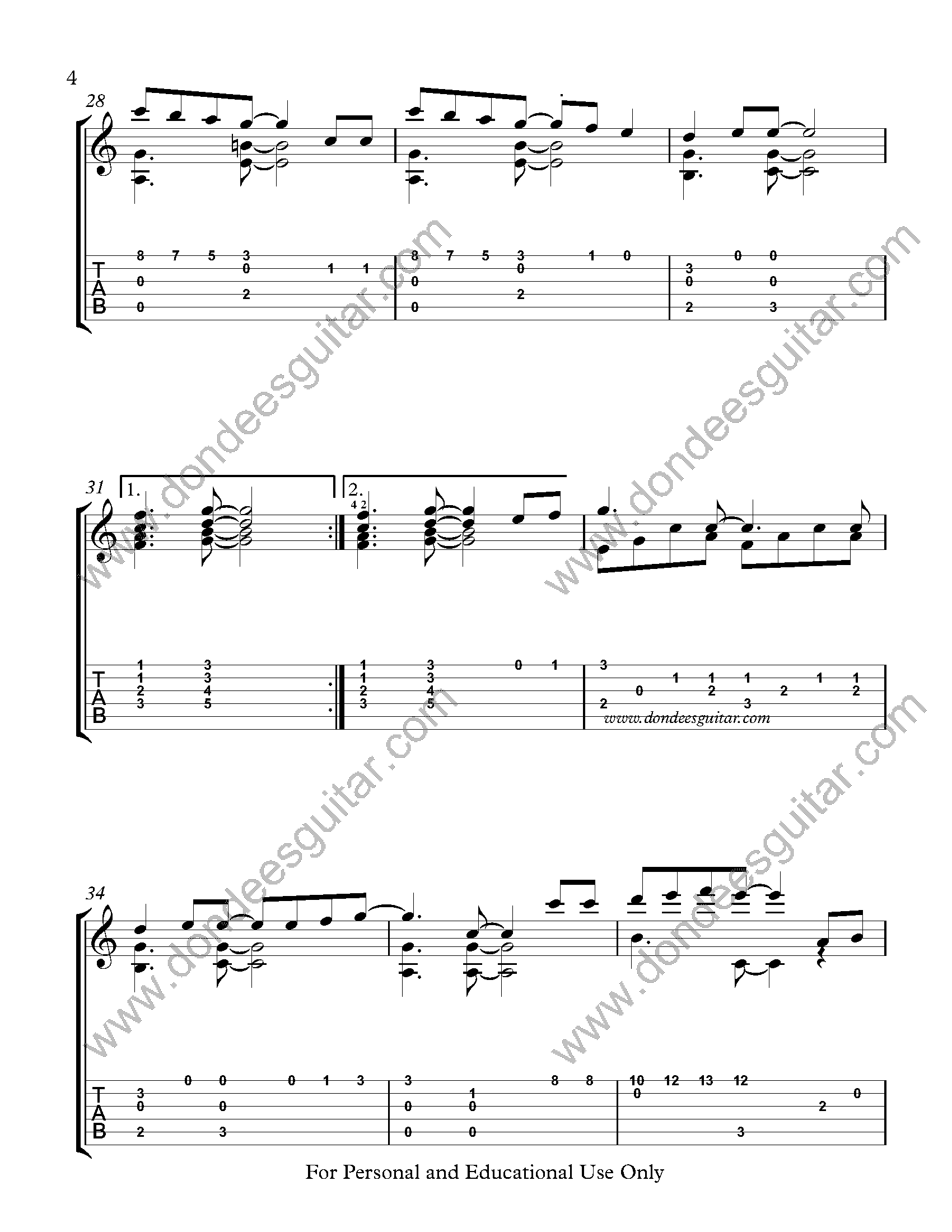 Dreaming Of You Fingerstyle Tabs