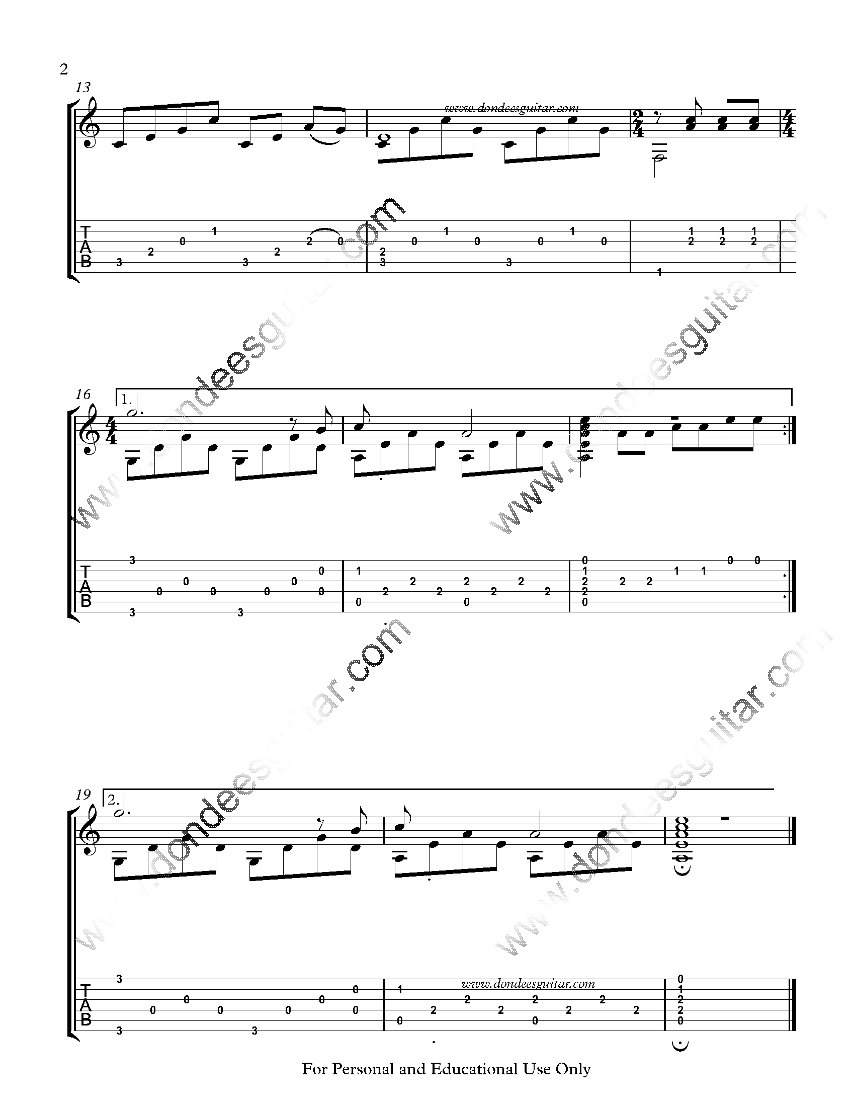 The Sound Of Silence Fingerstyle Tabs