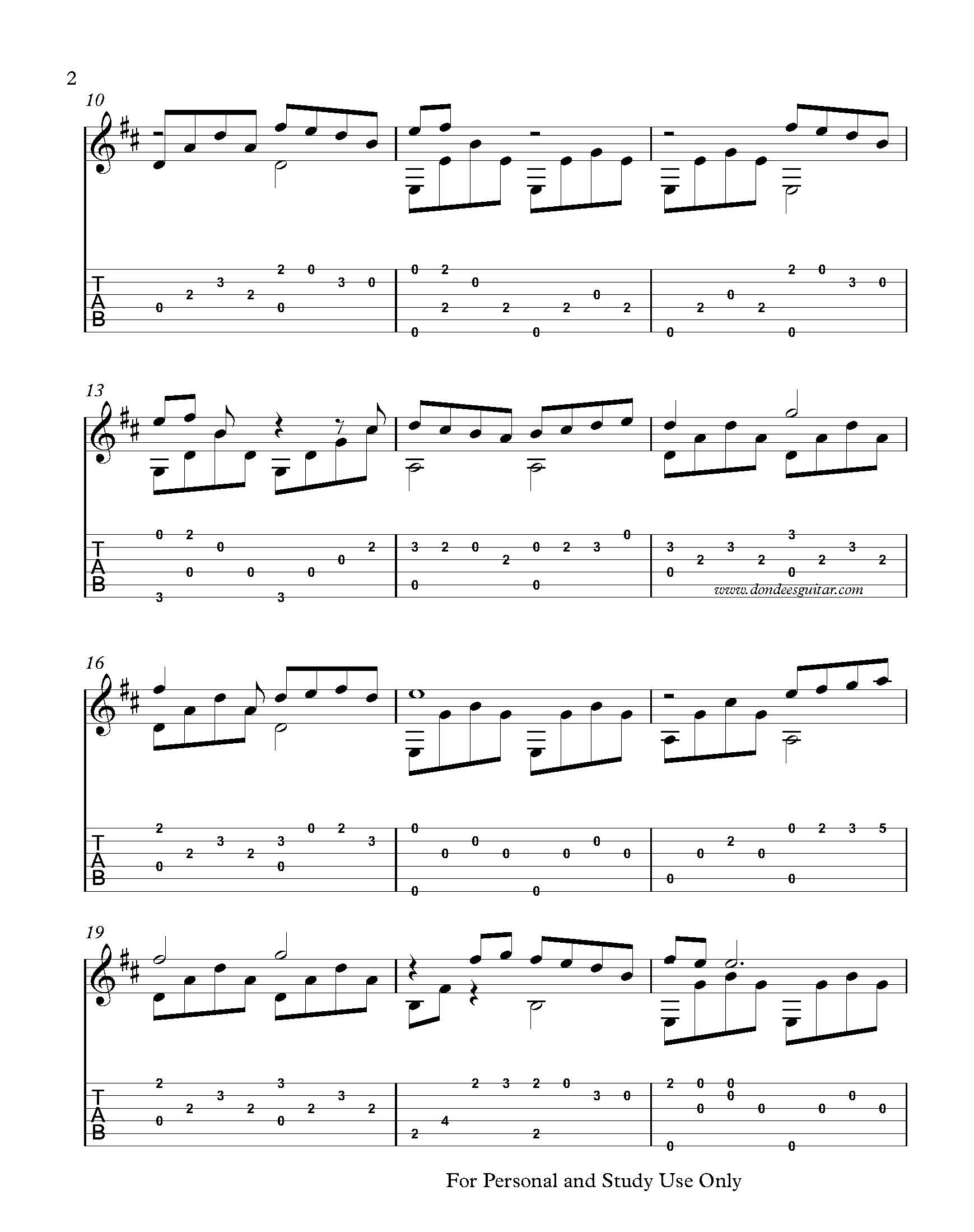 Vincent Fingerstyle Tabs