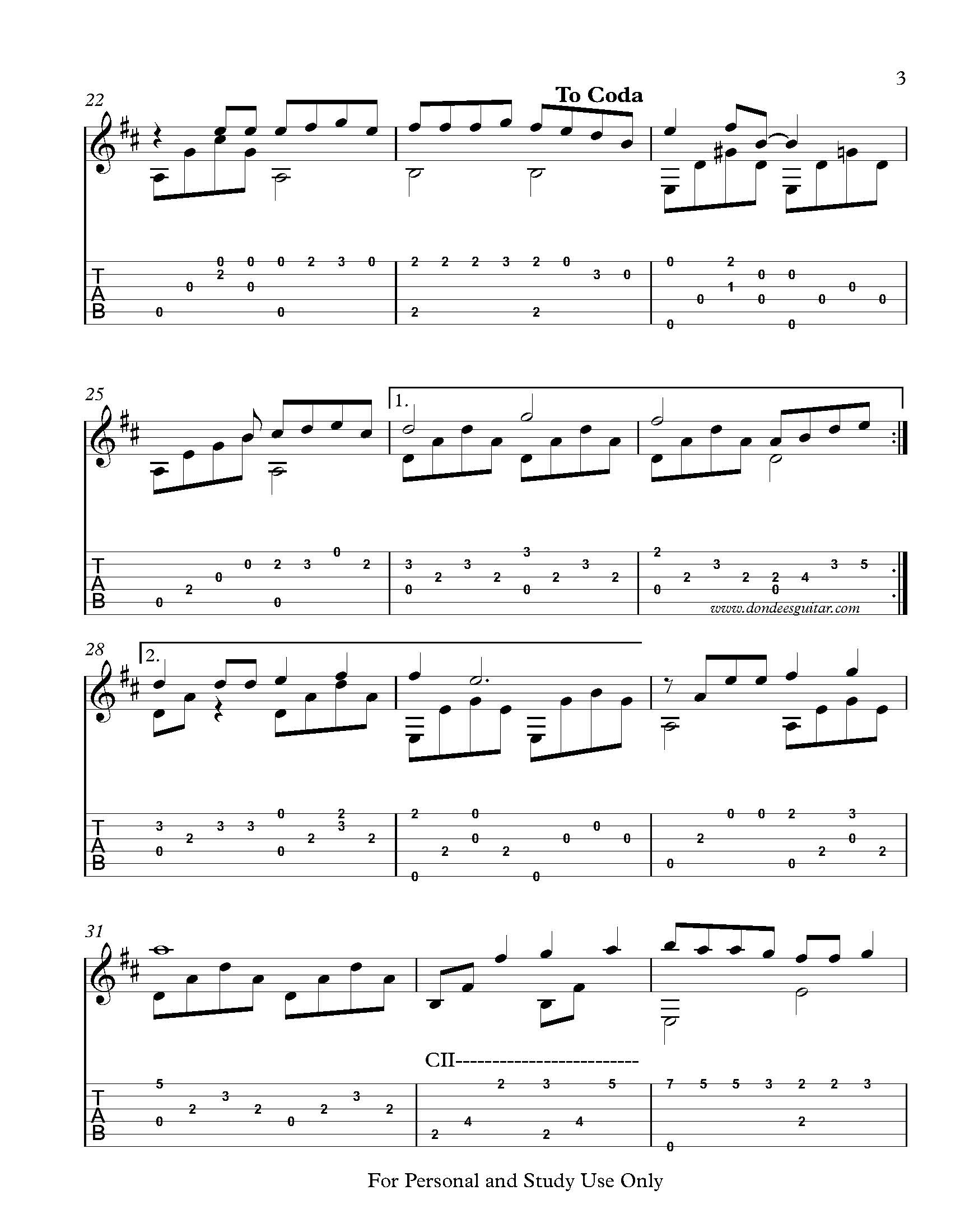 Vincent Fingerstyle Tabs