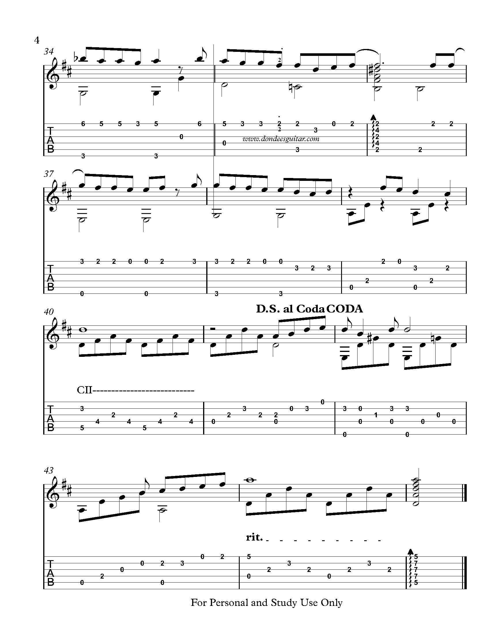 Vincent Fingerstyle Tabs