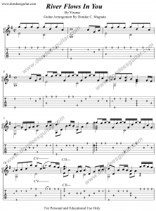 River Flows In You Fingerstyle Guitar Tab Dondee S Guitar