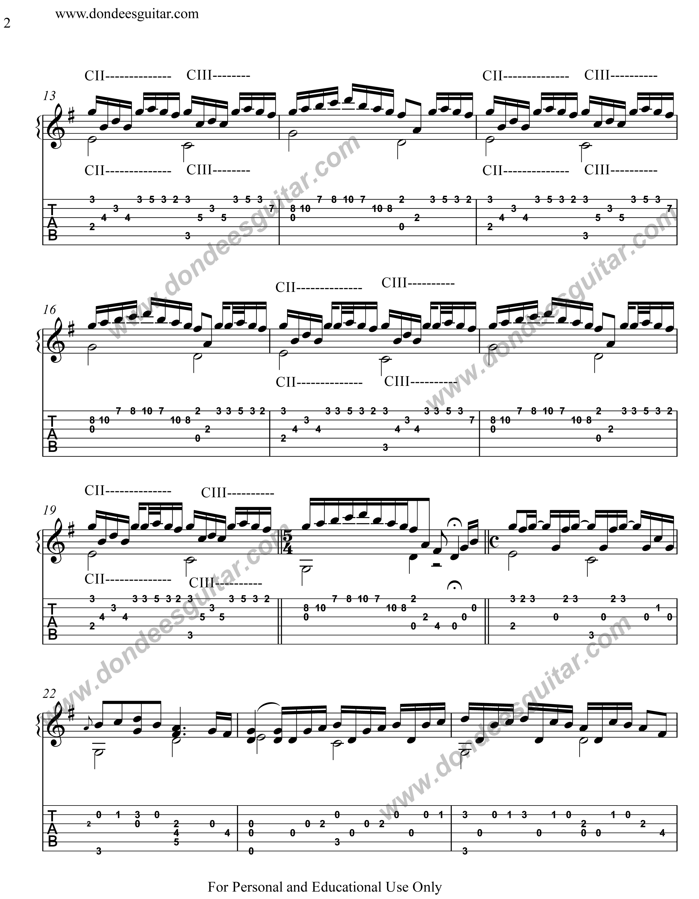 River Flows In You Fingerstyle Guitar Tab