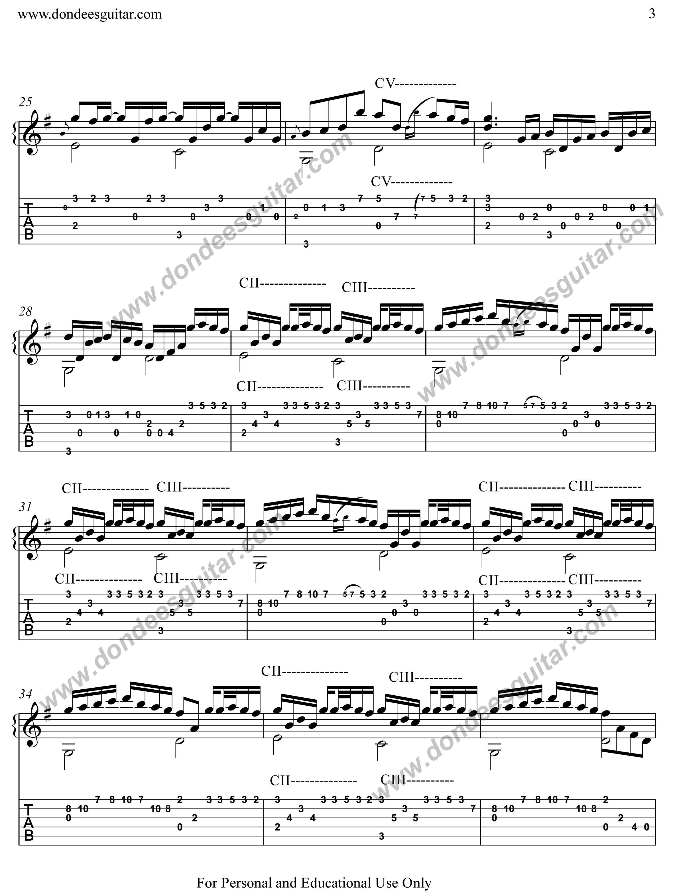 River Flows In You Fingerstyle Guitar Tab