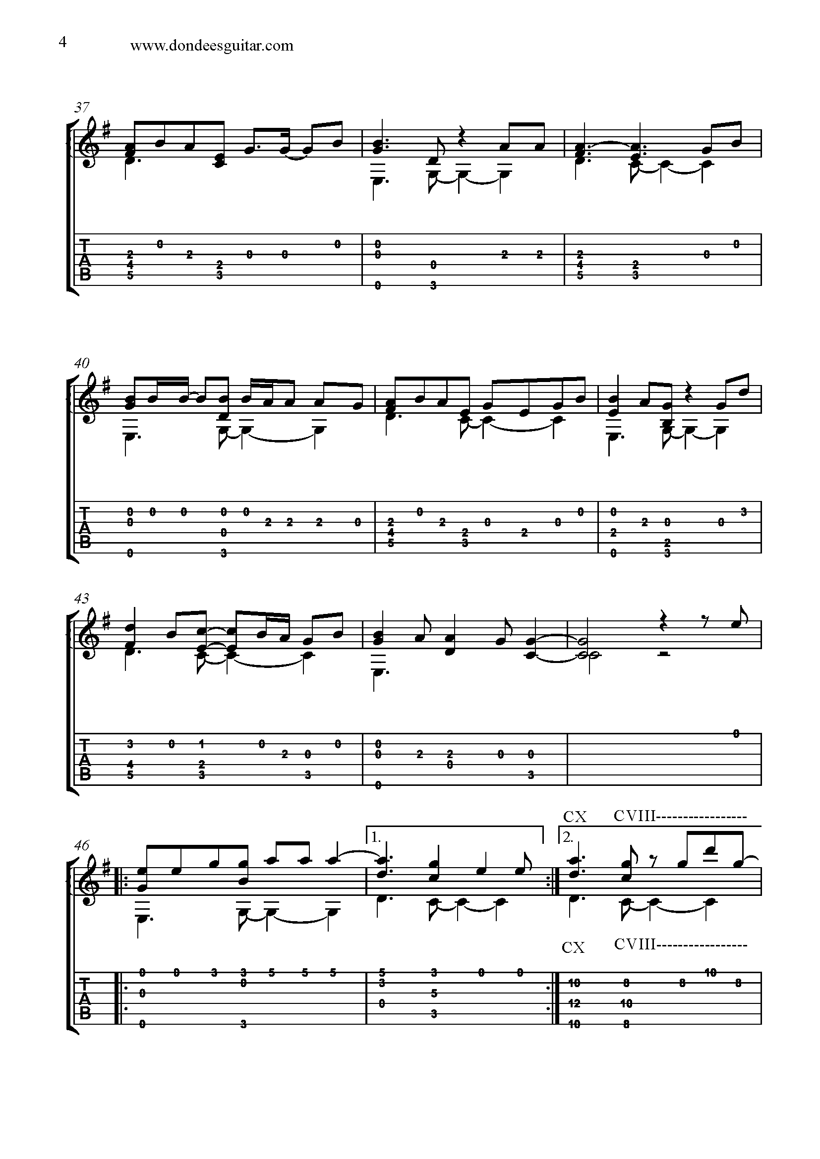 Hello Fingerstyle Tabs