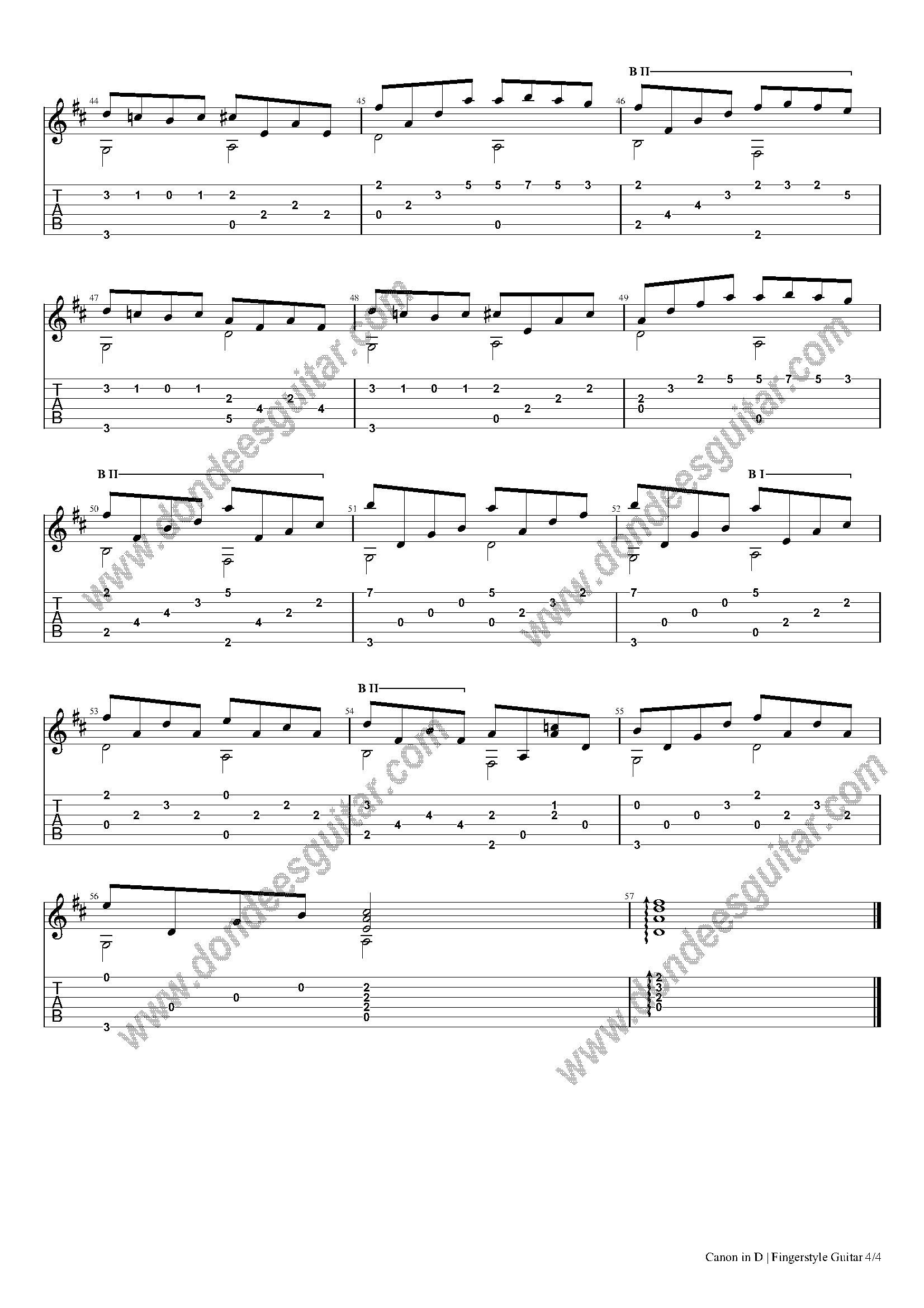 Canon in D – Easy Fingerstyle Guitar Arrangement_Page_4 Canon in D Fingerstyle Tabs