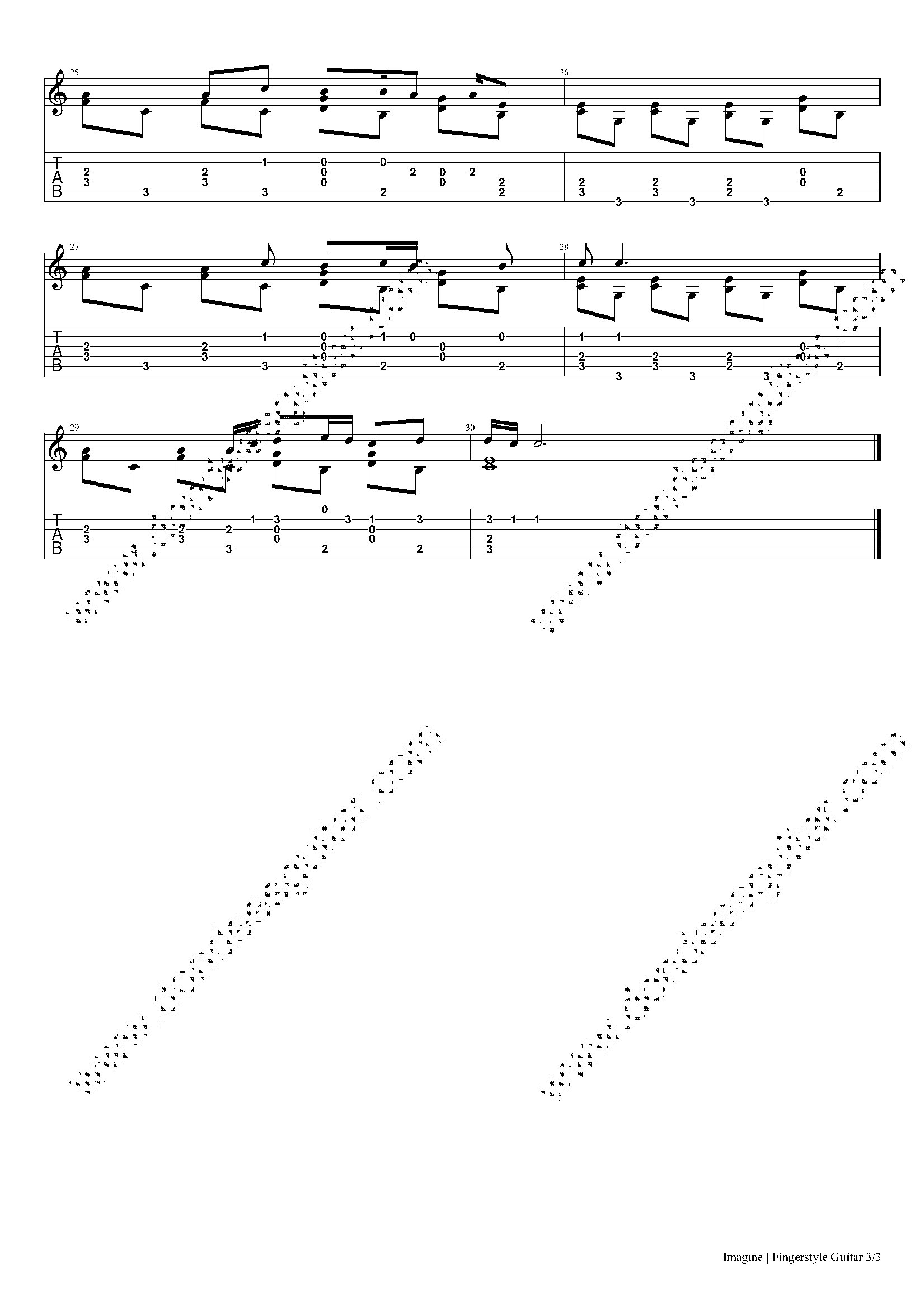 Imagine Fingerstyle Tabs