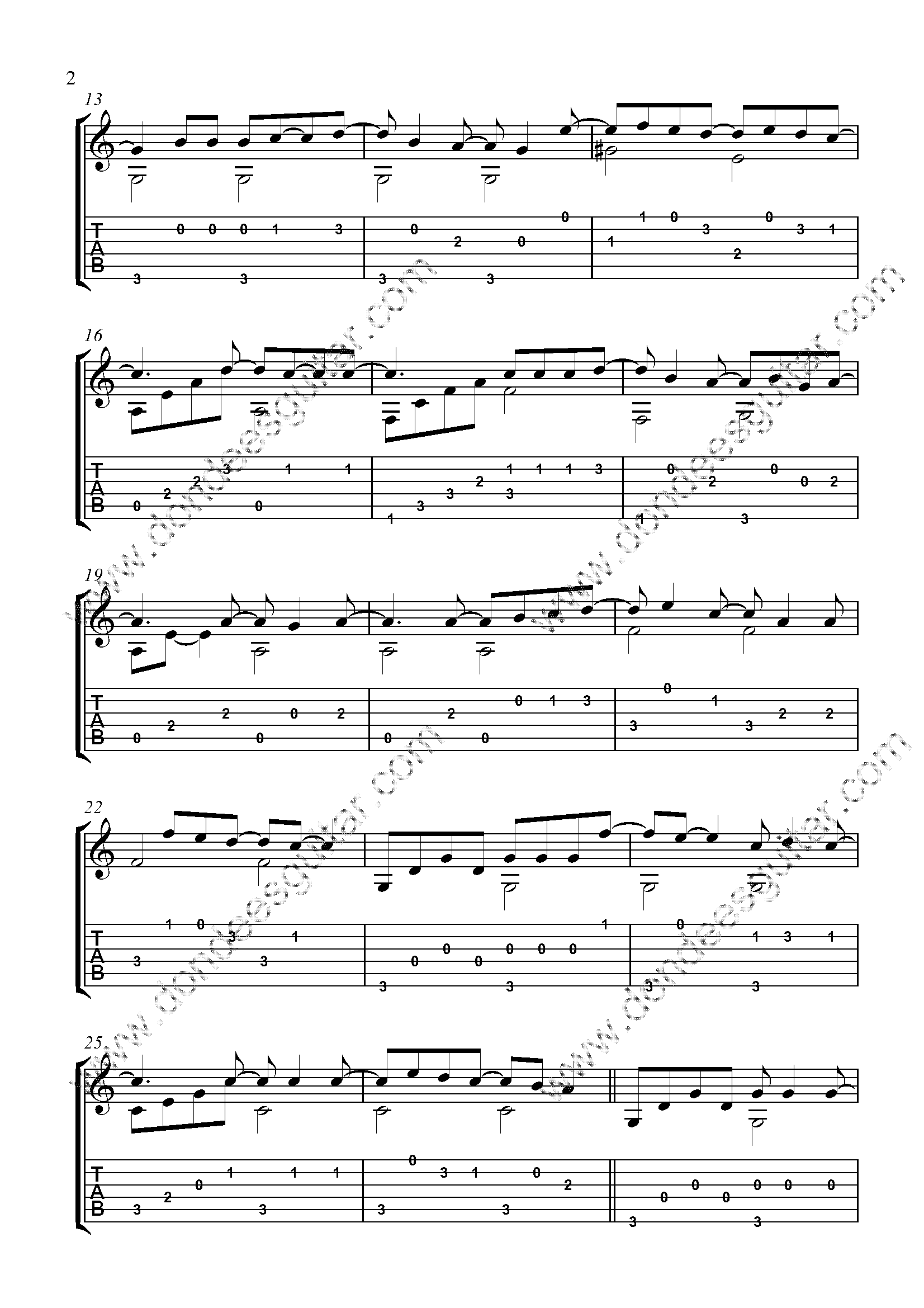 Daniel Fingerstyle Tabs