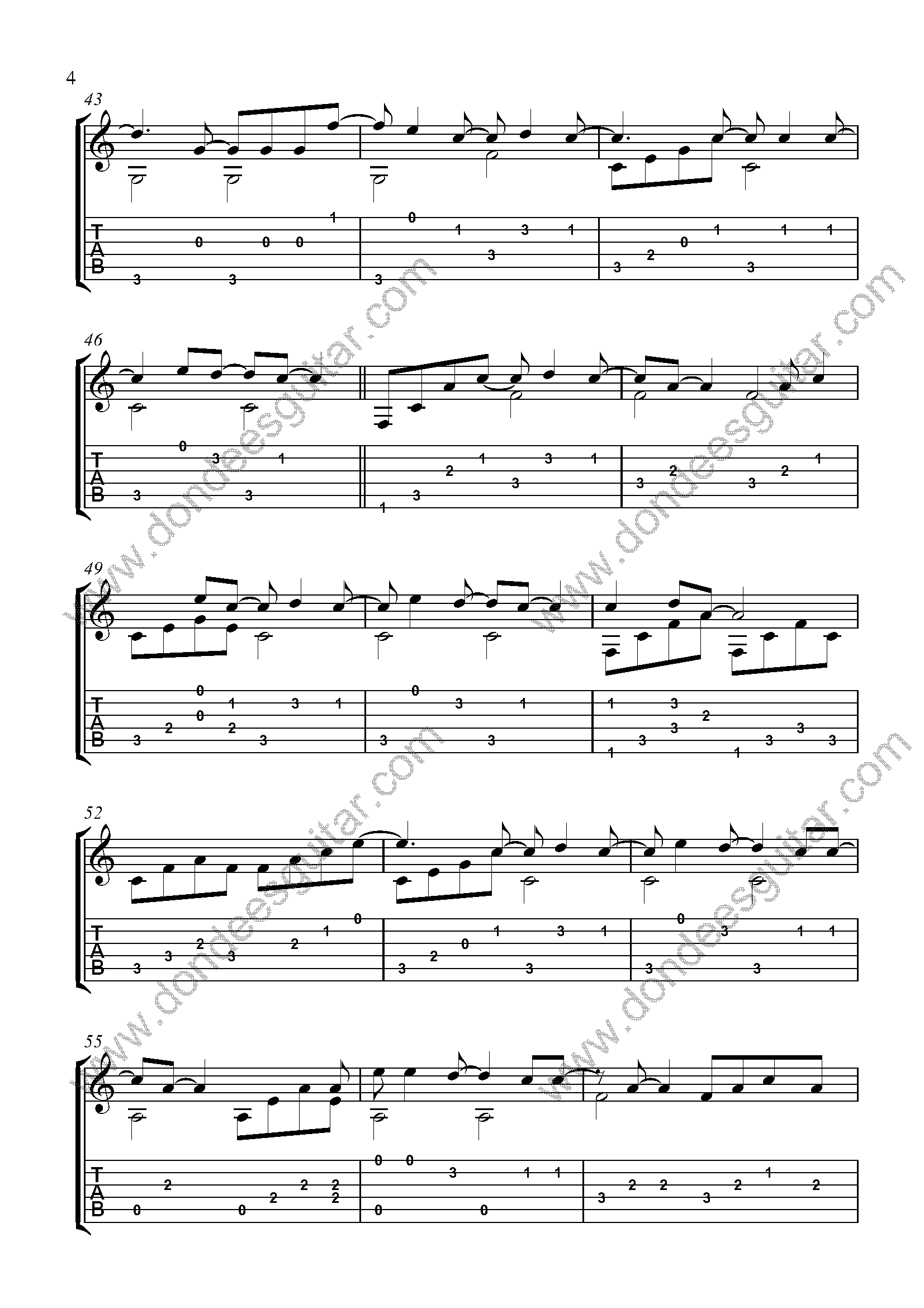 Daniel Fingerstyle Tabs