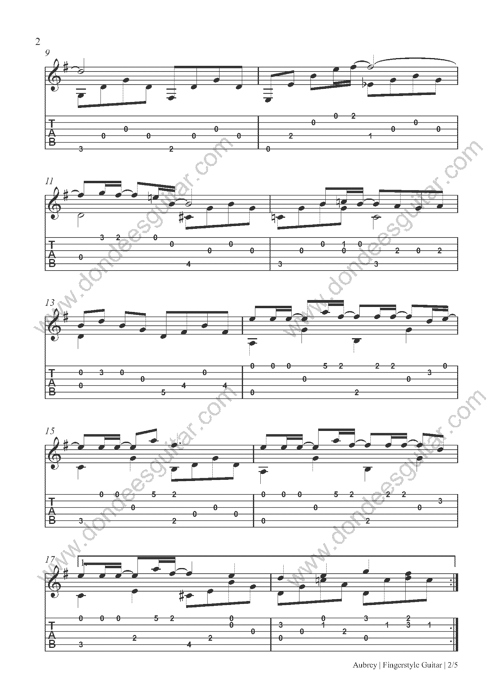 Bread_Aubrey Fingerstyle Guitar_Page_2 Aubrey Fingerstyle Guitar Tabs