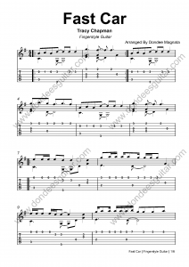 Fast Car Fingerstyle Guitar Tabs