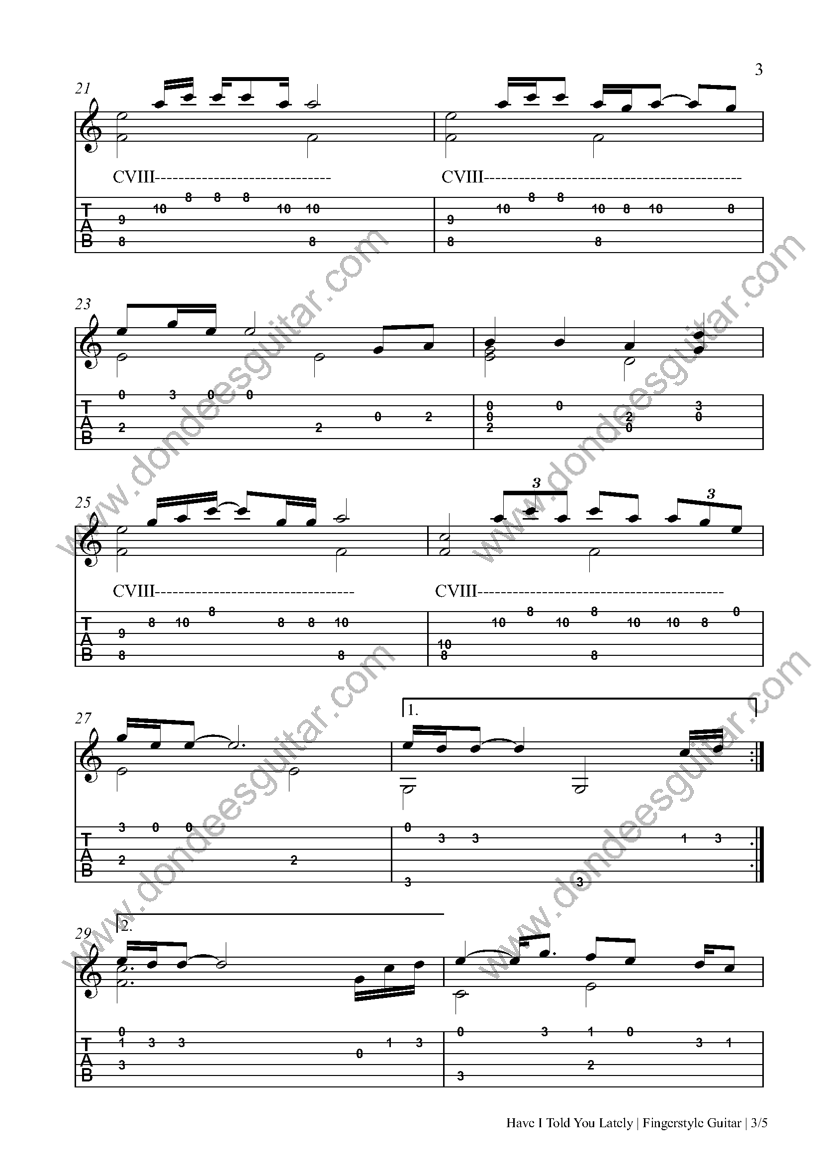 Have I Told You Lately Fingerstyle Tabs