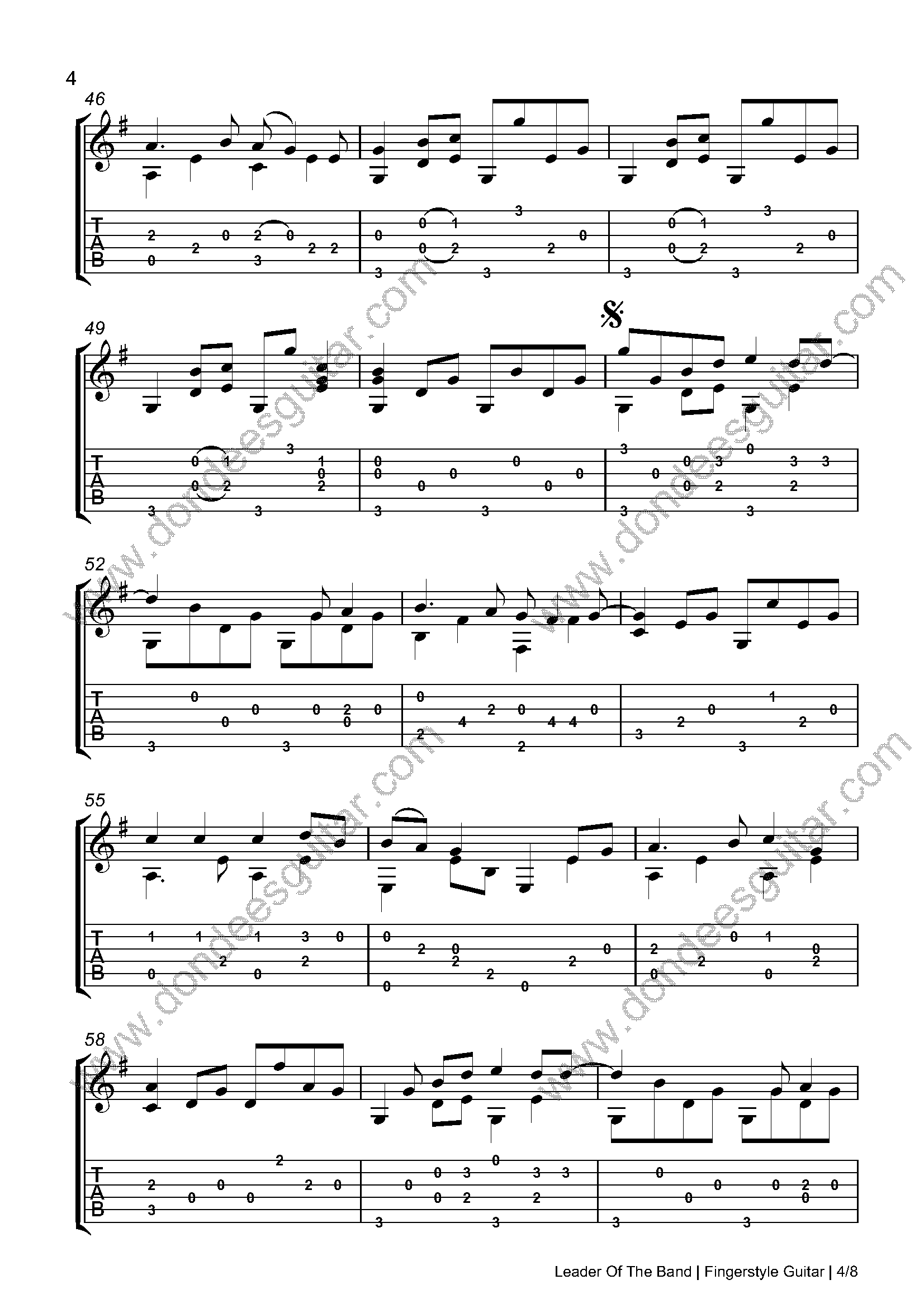 Leader Of The Band Fingerstyle Tabs