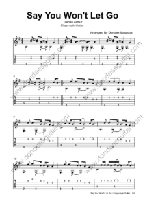 Say You Won't Let Go Fingerstyle Tabs