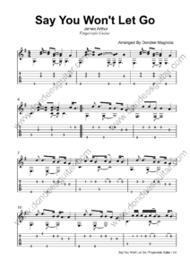 James Arthur Say You Won't Let Go Sheet Music Notes, Chords