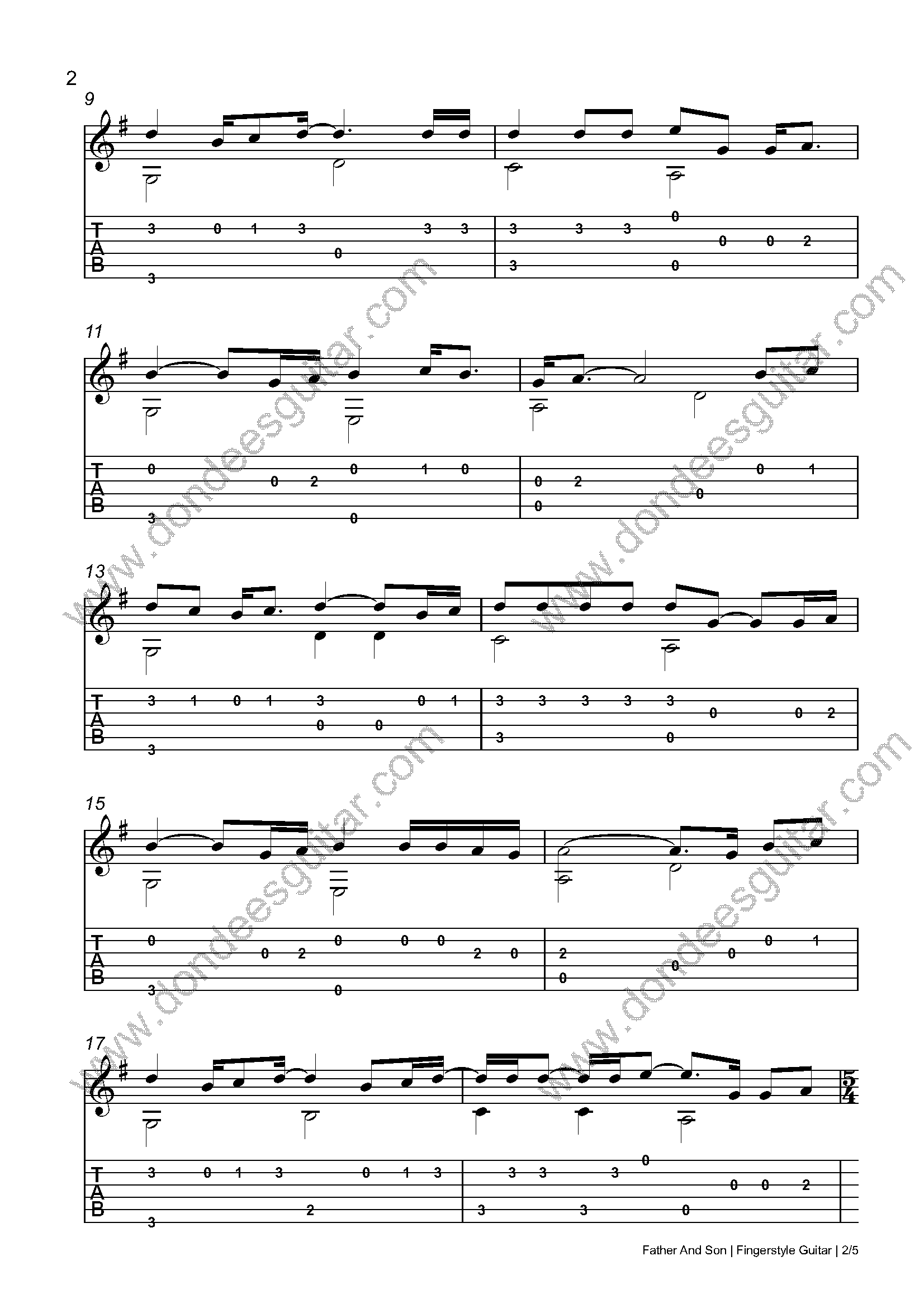 Father And Son Fingerstyle Tabs