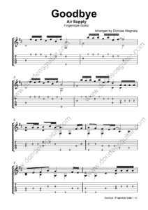 Goodbye Fingerstyle Guitar Tabs