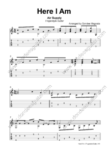 Here I Am Fingerstyle Tabs
