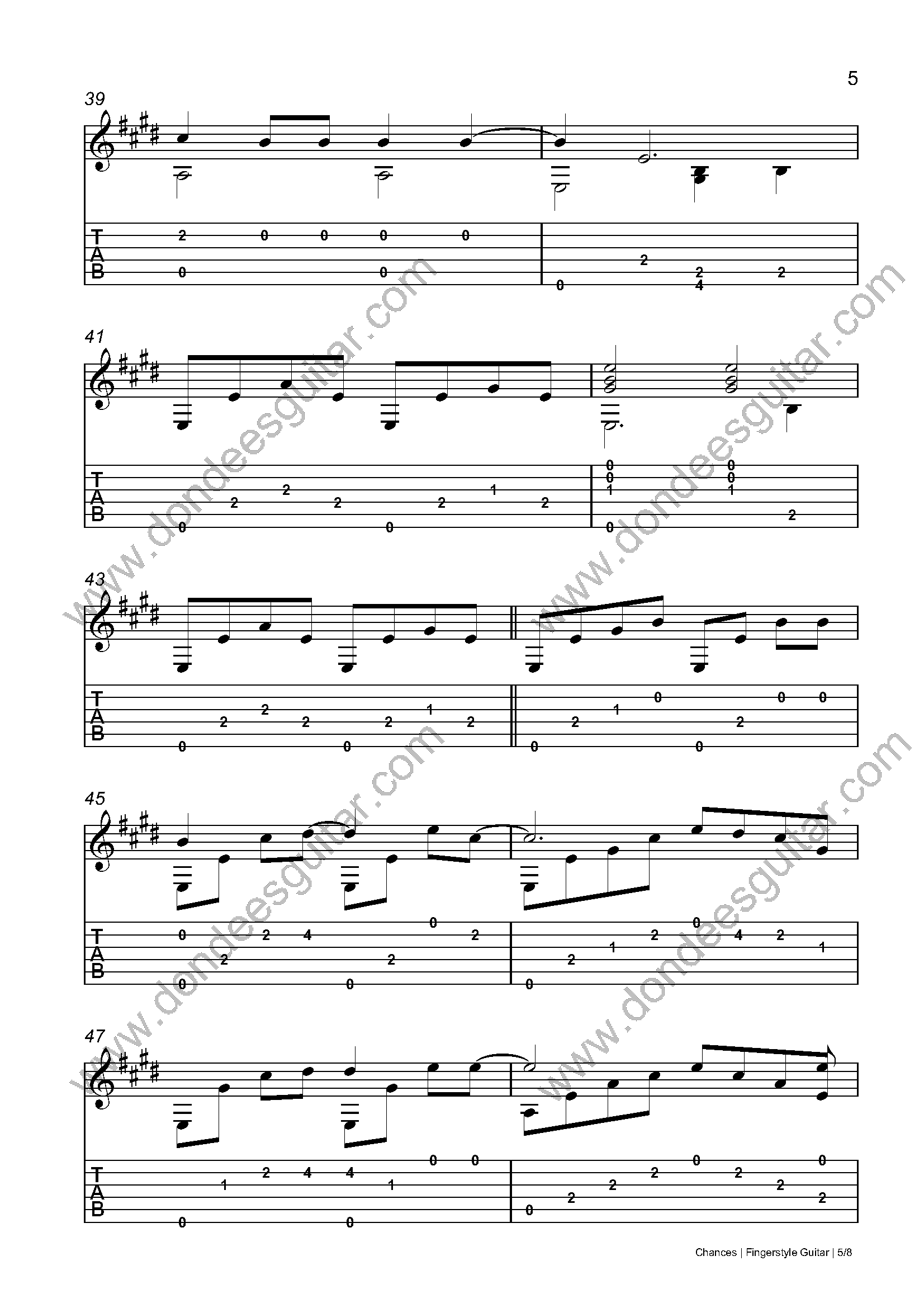 Chances Fingerstyle Guitar_Page_5 Chances Fingerstyle Guitar Tabs