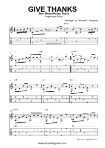 Give Thanks Fingerstyle Tabs