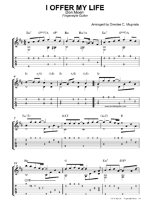 I Offer My Life Fingerstyle Tabs