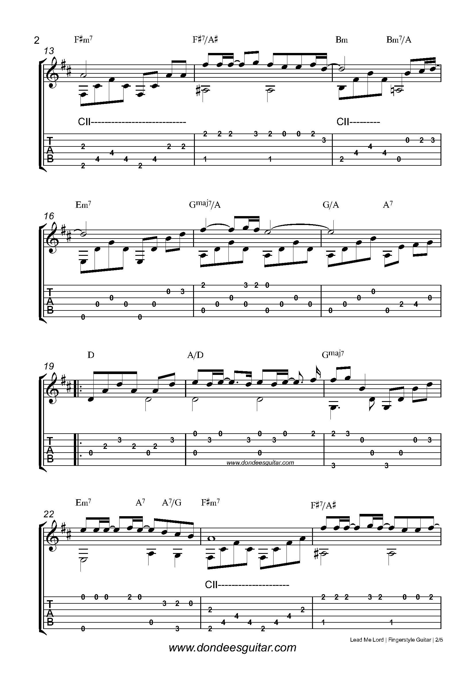 Lead Me Lord Fingerstyle Tabs