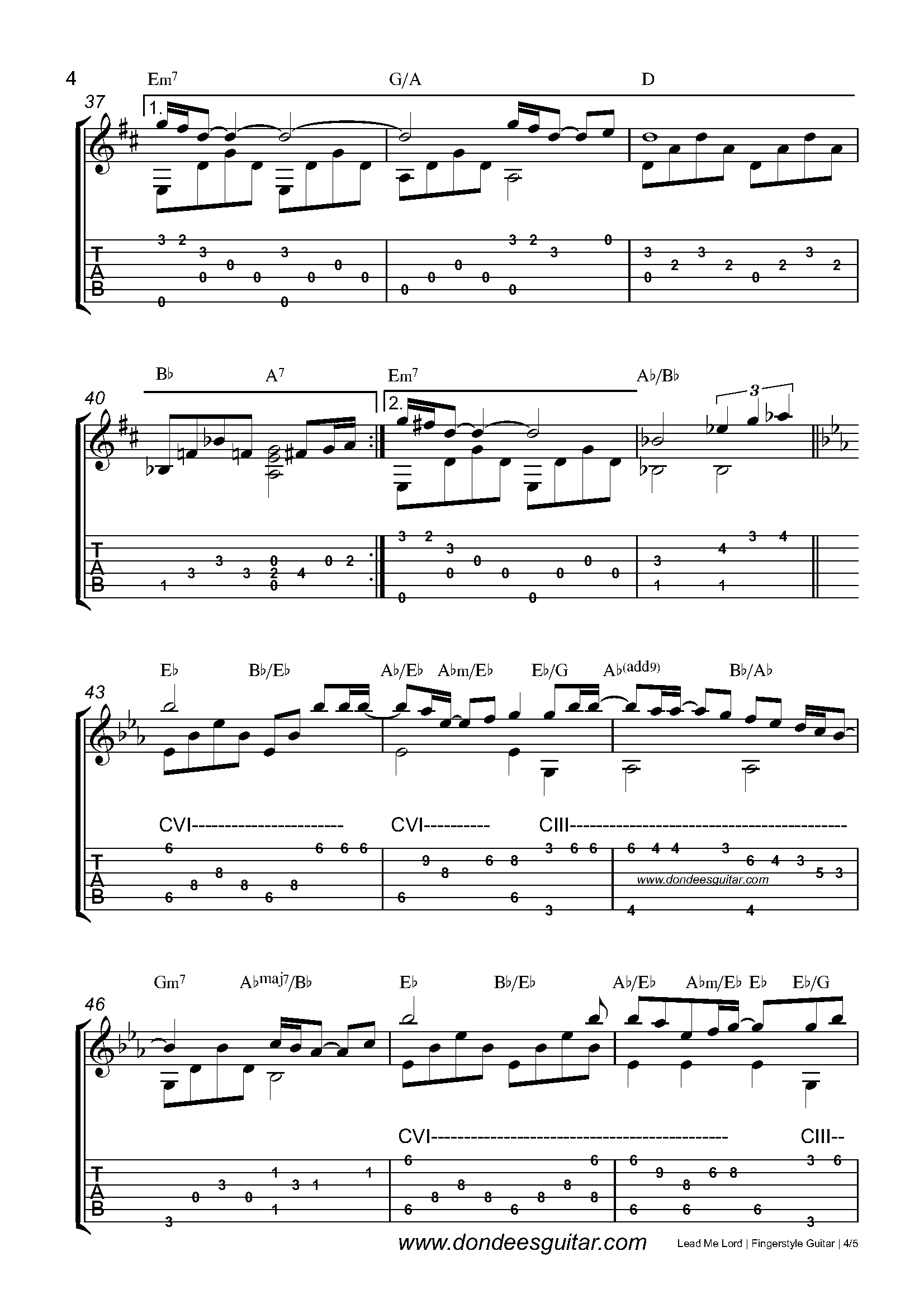 Lead Me Lord Fingerstyle Tabs