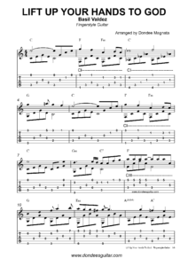 Lift Up Your Hands To God Fingerstyle Tabs