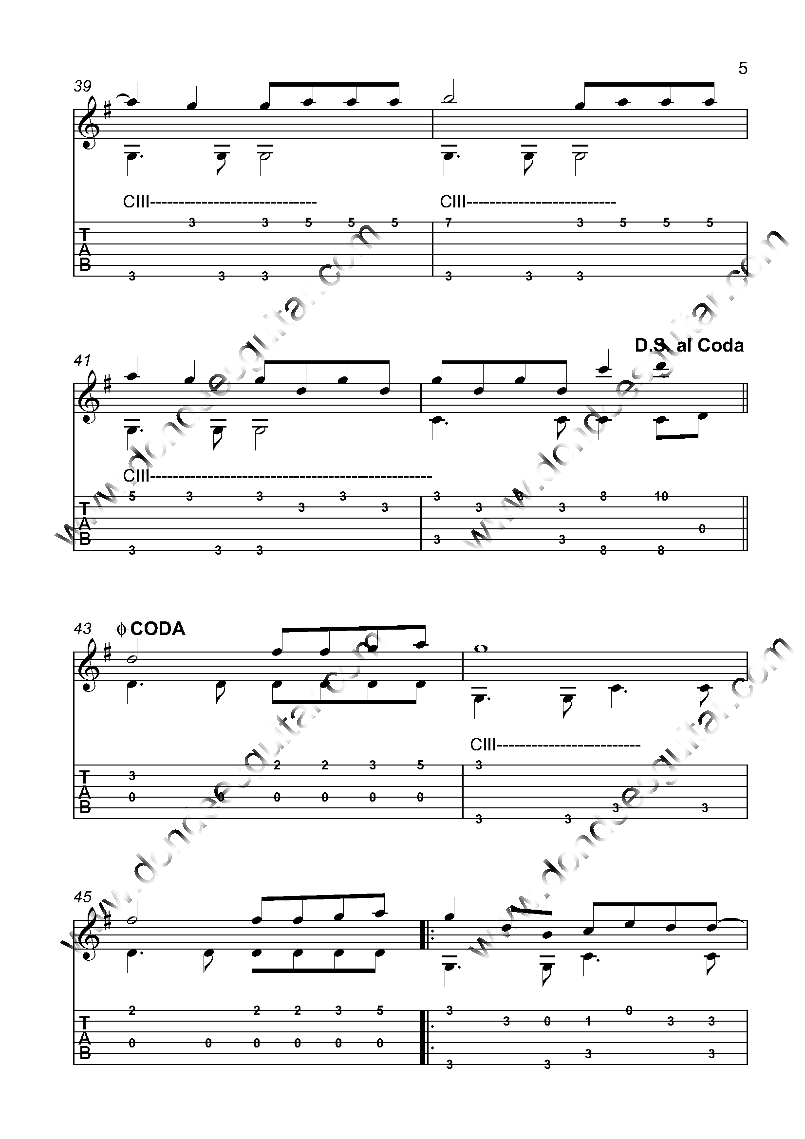 Lonely Is The Night Fingerstyle Tabs