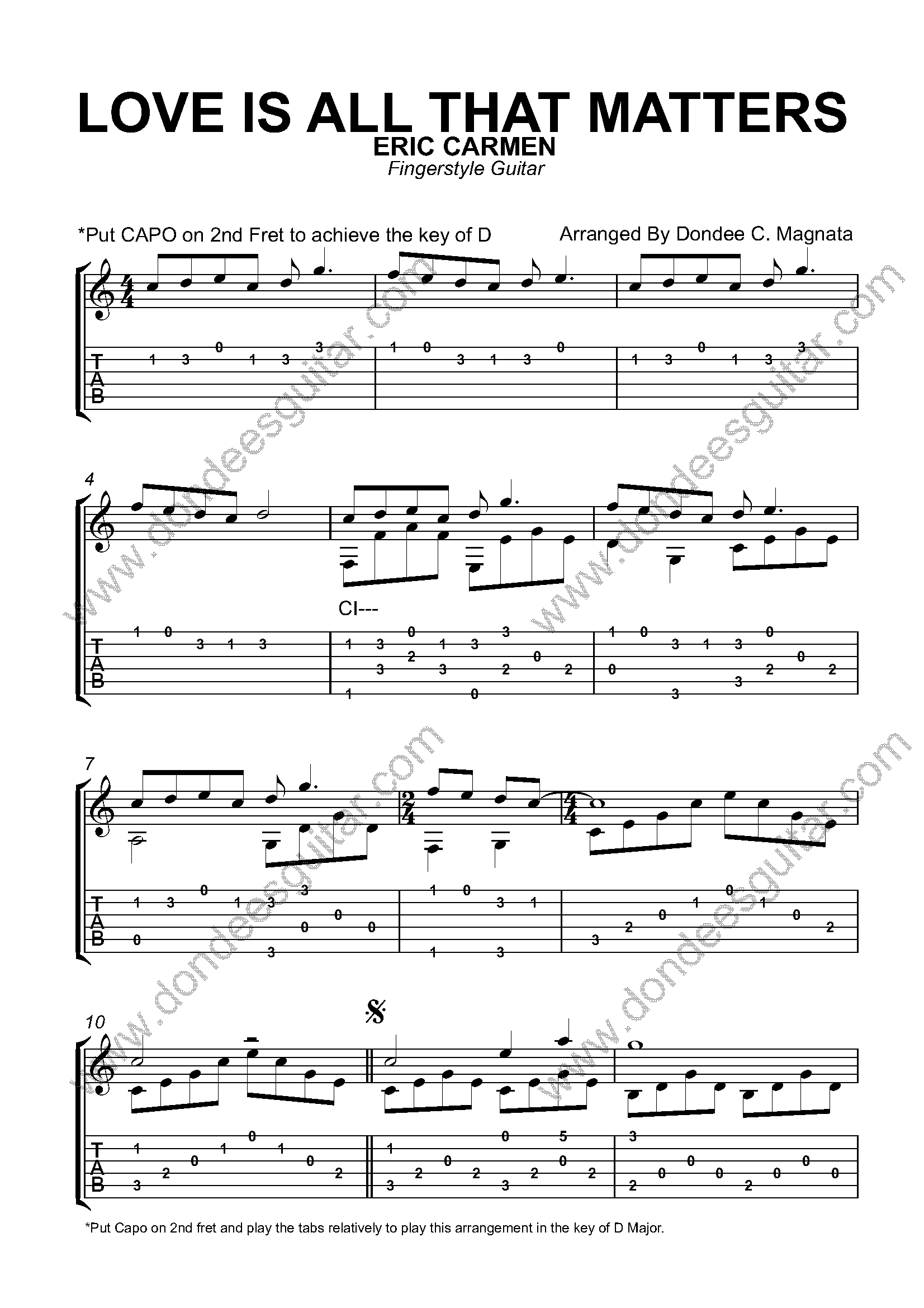 Love Is All That Matters Fingerstyle Guitar