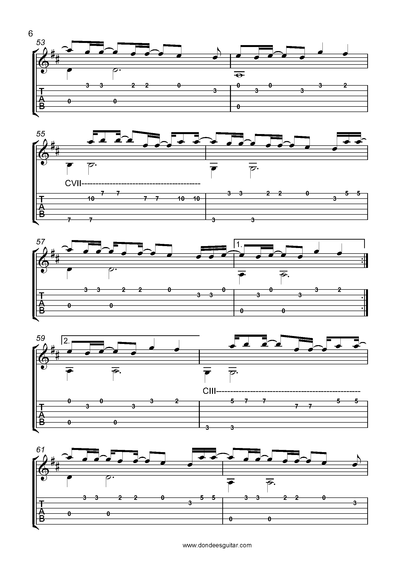 Oceans Fingerstyle Guitar Tabs