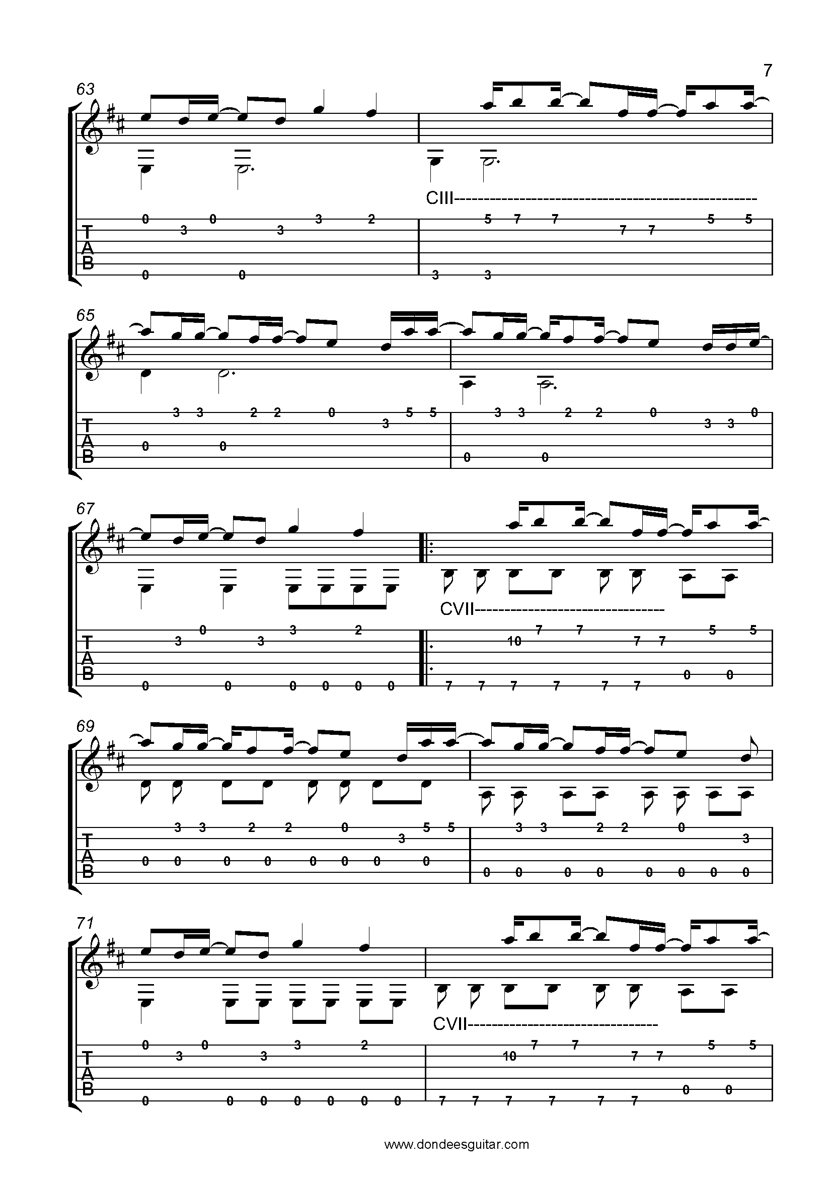 Oceans Fingerstyle Guitar Tabs