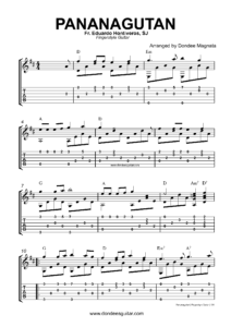 Pananagutan Fingerstyle Guitar Tabs