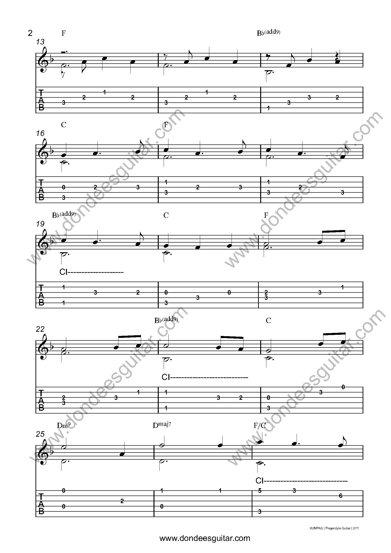 Kumpas Fingerstyle Guitar Tabs