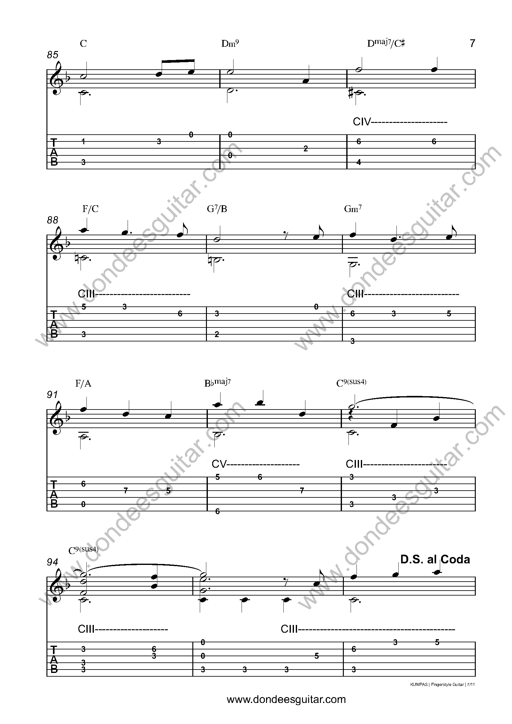 Kumpas Fingerstyle Guitar Tabs