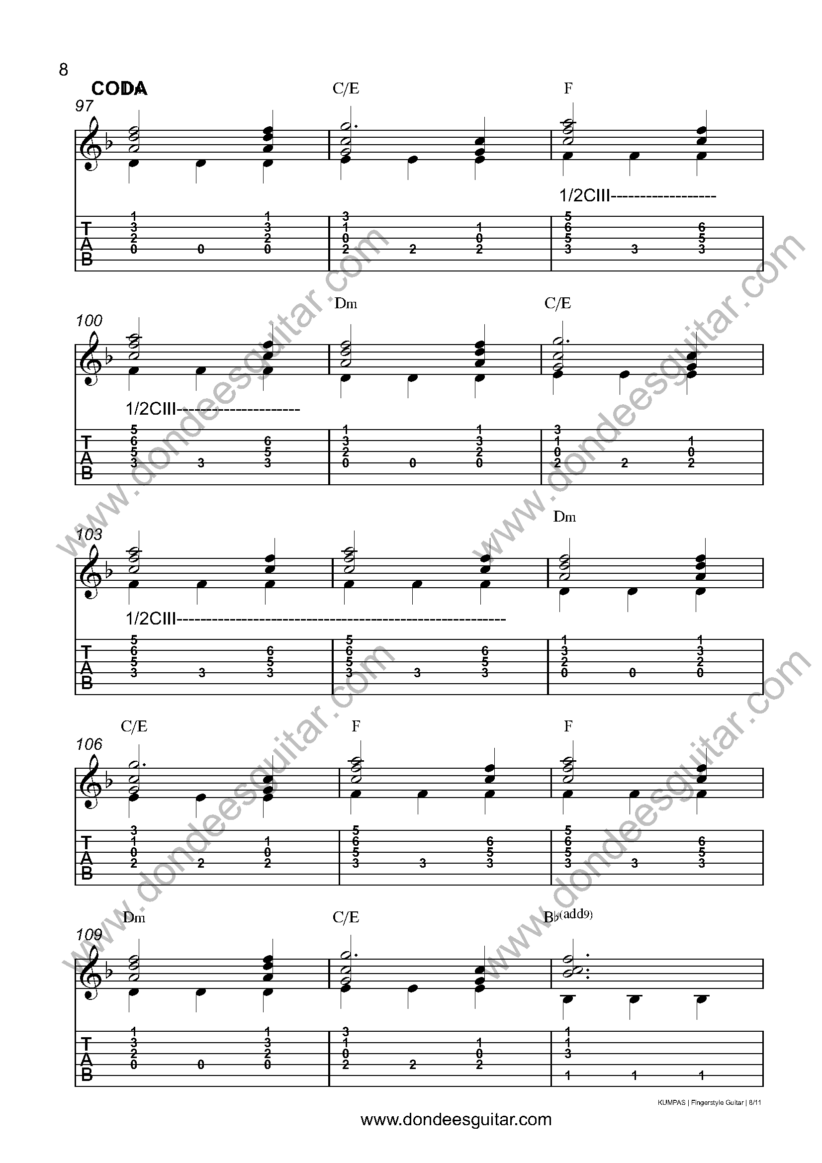 Kumpas Fingerstyle Guitar Tabs