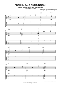 Purihin Ang Panginoon Fingerstyle Guitar Tabs