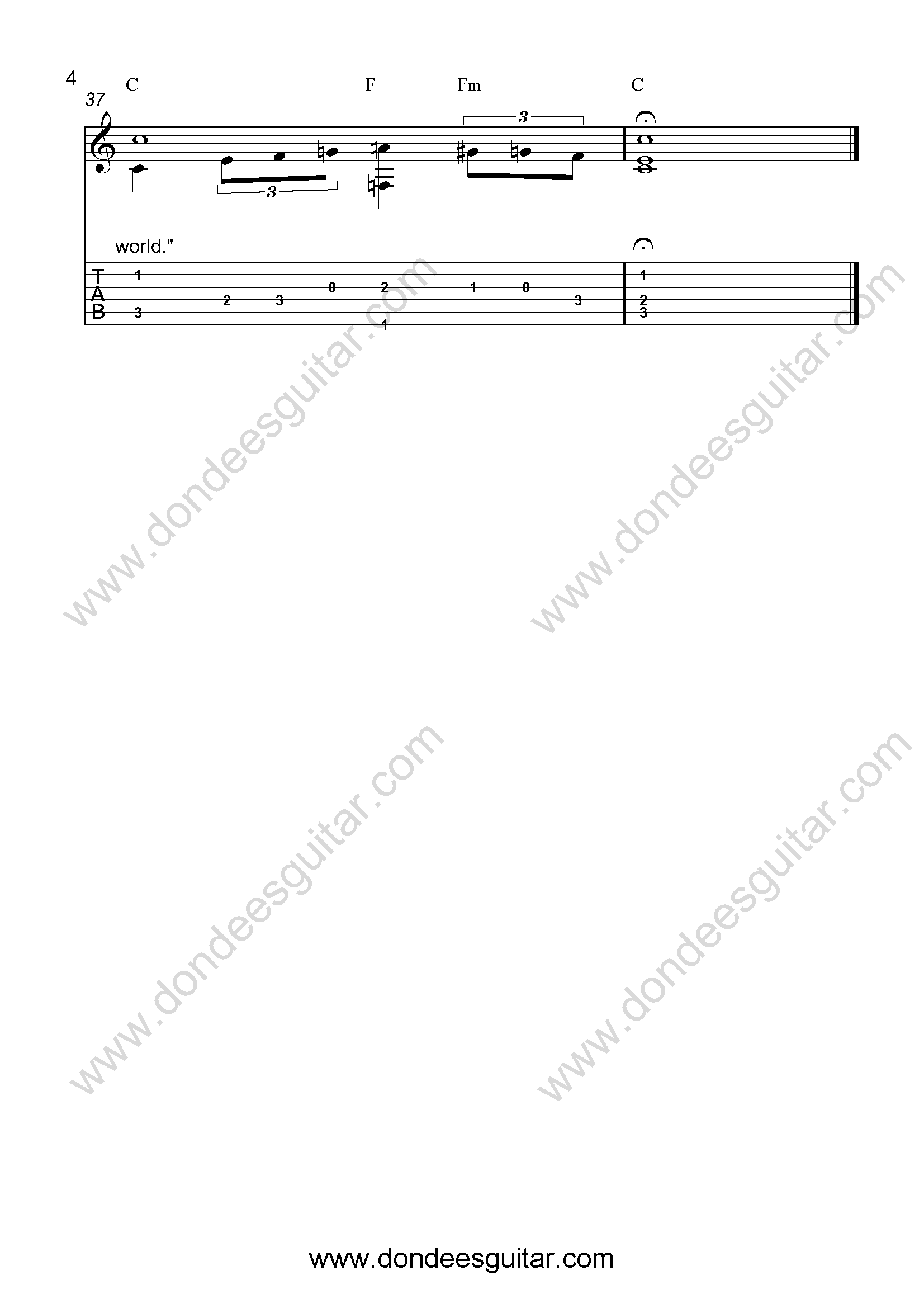 What A Wonderful World Fingerstyle Guitar – Full Score v2_Page_4 What A Wonderful World Fingerstyle Guitar Tabs